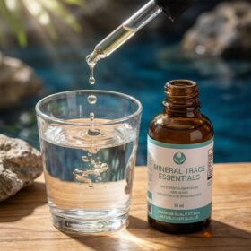 Mineral Trace Essentials mit Glas - Meer Hintergrund