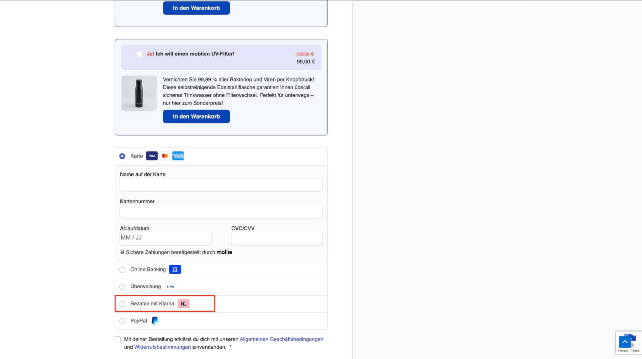 Informationen zur Option der Ratenzahlung